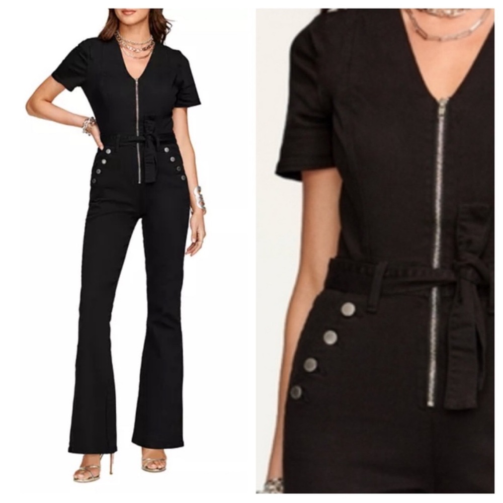 NWT $395 Ramy Brook Helena Black Zippered Jumpsuit size 23